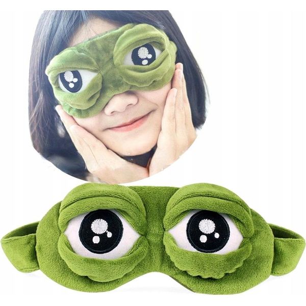 Maschera Per Gli Occhi - Rana Verde - Sonno Ristoratore - Benda Per Dormire - Puro Relax - Maschera Per Gli Occhi Rinfrescante - Qualità Artigianale-image