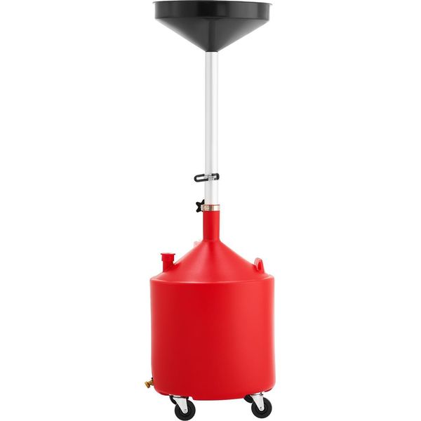 Succebuy Carrello Raccogli Olio 68 Litri, Contenitore Mobile Per La Raccolta Dell'olio Con Imbuto Regolabile In Altezza, Dispositivo Di Raccolta Con Ruote Per Liquidi E Carburante, Ideale Per Officine E Garage, Rosso-image
