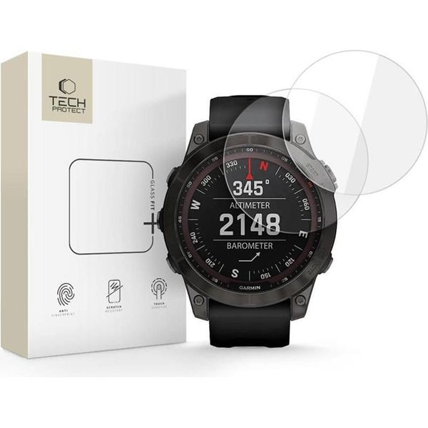 Tech-Protect Glass Fit+ Confezione Da 2 Pezzi Per Garmin Fenix 7X / 7X Pro - Trasparente-image