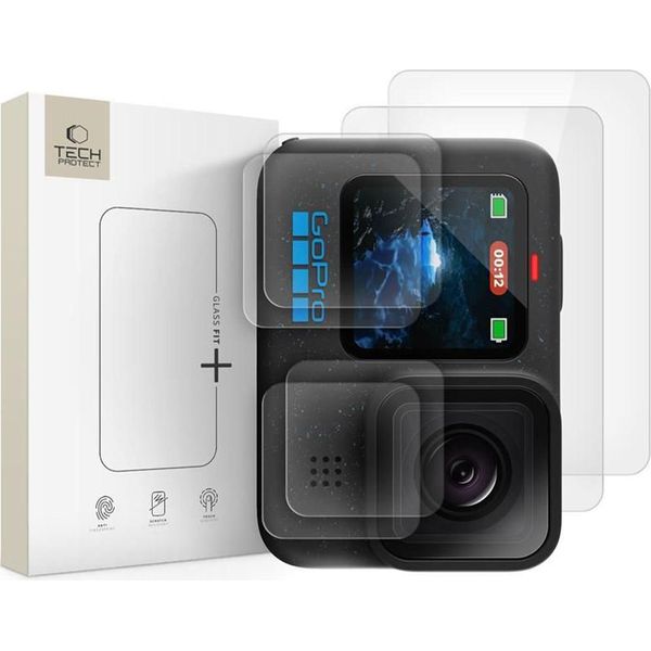 Tech-Protect Glass Fit+ Confezione Da 2 Pezzi Per Gopro Hero 9 / 10 / 11 / 12 - Trasparente-image