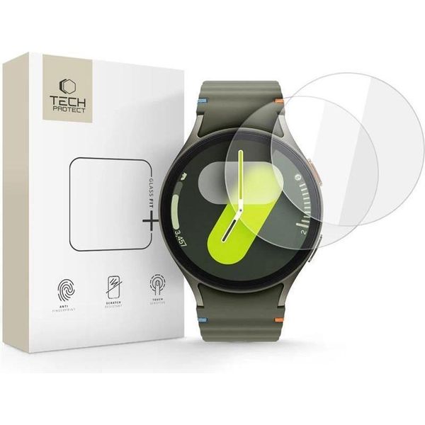 Tech-Protect Glass Fit+ Confezione Da 2 Pezzi Per Samsung Galaxy Watch 40 / 41 / 42 / 43 / 44 Mm - Trasparente-image