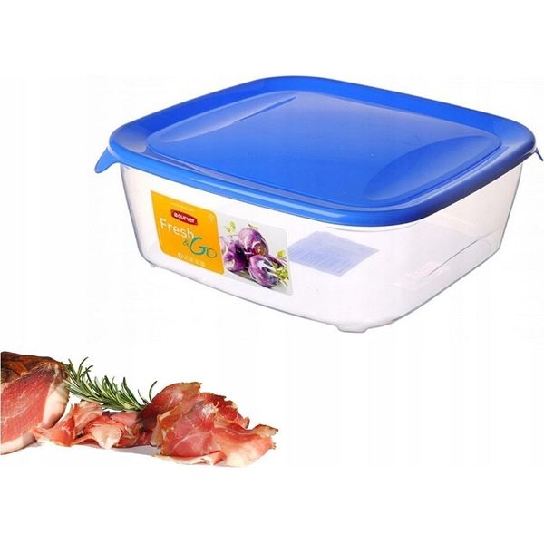 Curver "Fresh&Go"" Contenitore Quadrato Per Alimenti 0,25L /Blu/Trasparente"-image