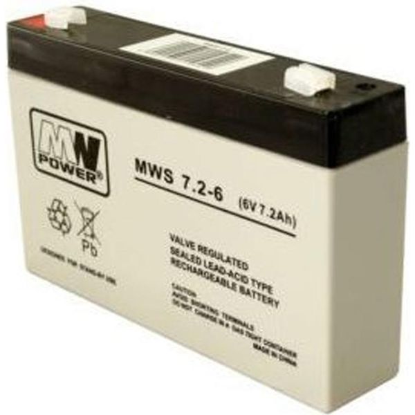 Batteria Al Piombo 6V / 7,2Ah Mws 7.2-6 Agm Gel-image