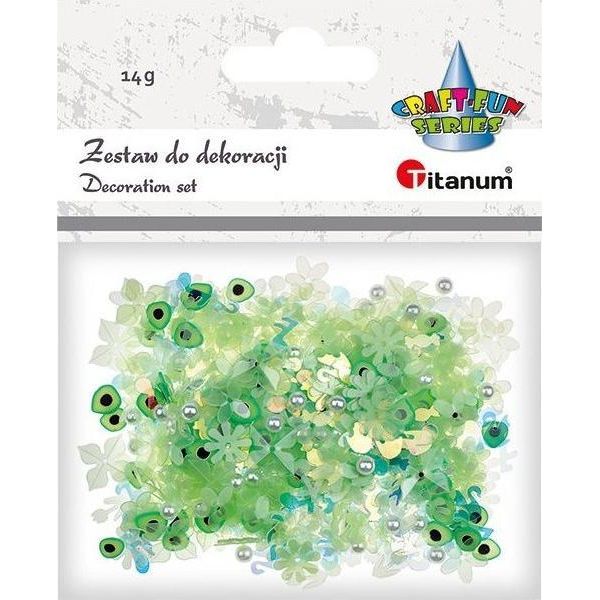 Kit Decorazione Paillettes Fiori Coriandoli 14G Verde Titanum-image