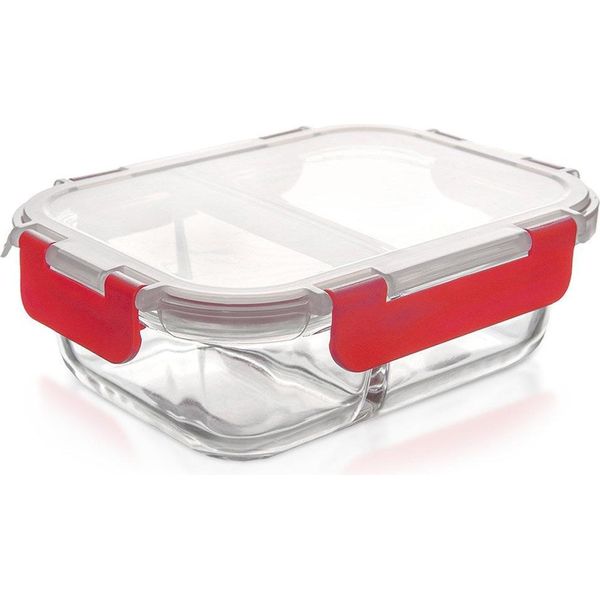 Contenitore Per Alimenti In Vetro Con Coperchio E Guarnizione, Diviso, 950 Ml-image