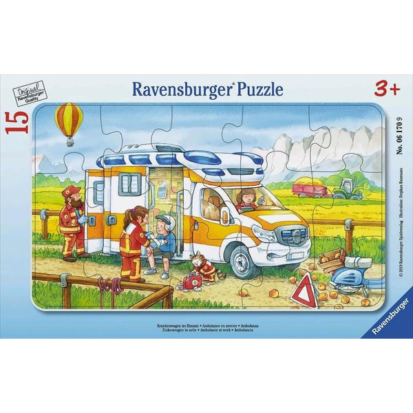 Ravensburger 6170 Ravensburger Krankenwagen Im Einsatz Puzzle 15 Teile-image