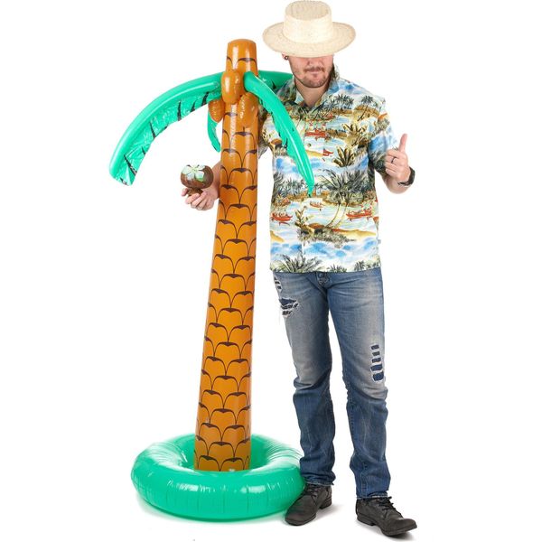Palma Gonfiabile Decorazione Per Feste Estive Marrone-Verde 180 Cm - Taglia Unica-image
