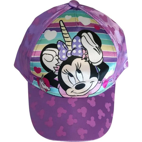 Berretto Disney Minnie Mouse, Berretto Base, Per Bambina, Con Minnie Come Unicorno, Viola Lucido, Taglia 52-image