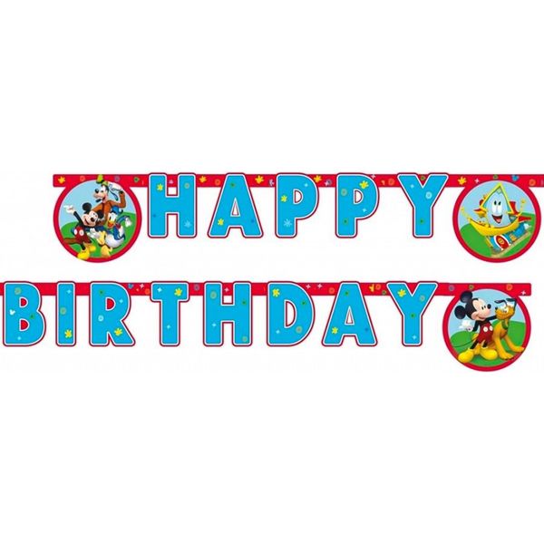 Procos - Ghirlanda Di Compleanno Buon Compleanno Disney Mickey Rock The House In Carta Bianco, 93827-image