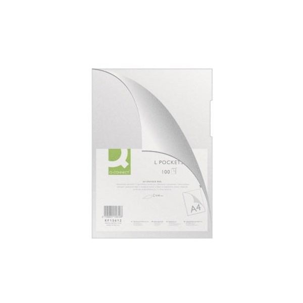 Tasche A L Q-Connect, Tipo L, Pp, A4, Buccia D'arancia, 80 Micron, 100 Pezzi, Trasparente-image