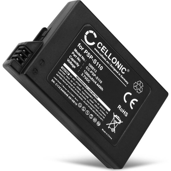 Cellonic Batteria PSP-S110 Compatibile Con Sony Psp Slim & Lite 2 (PSP-2000, PSP-2003, PSP-2004), Psp Slim & Lite 3 (PSP-3001, PSP-3003, PSP-3004), 1200Mah - Ricambio Per Consolle Controller Palmare-image