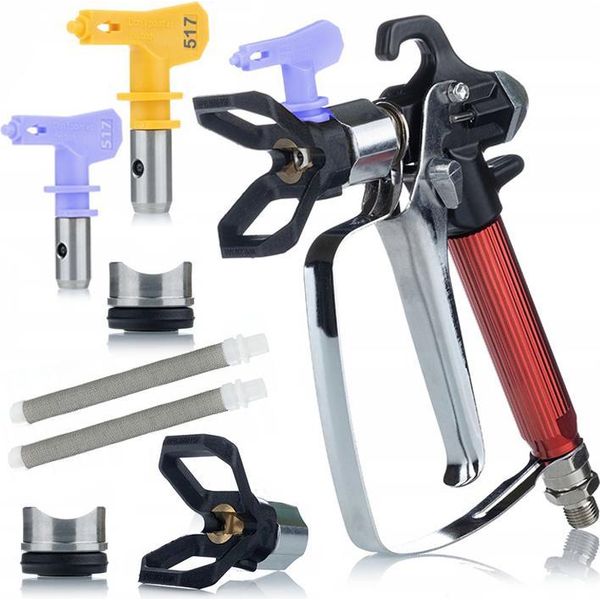 Rosfix Pistola A Spruzzo Per Spruzzatore Di Vernice Ultraspray Redjet RJ1 + Ugello Per Vernice Ultra Spray 517 + 2 Filtri A Dito Bianchi Da 60 Mesh-image