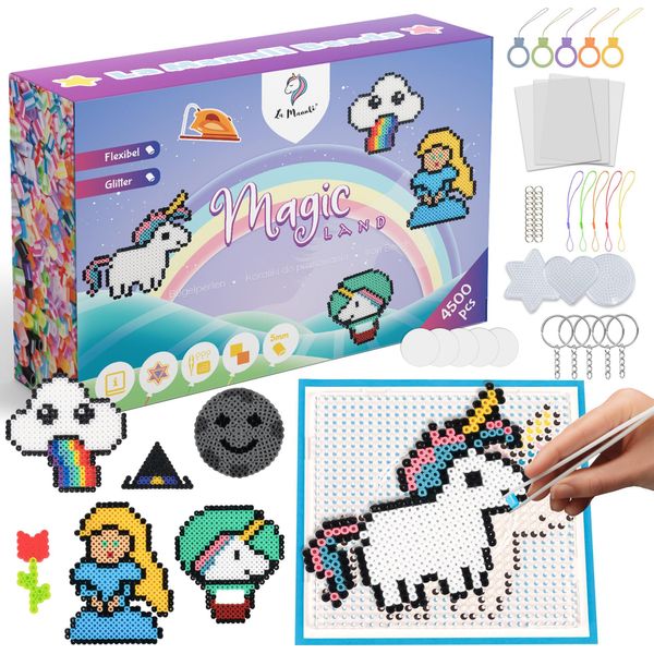 Perline Stirabili La Manuli - Magic Land, 4500 Pezzi, Set Creativo + Sagome E Accessori-image