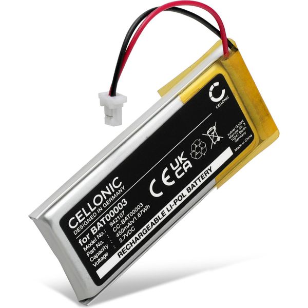 Cellonic, Batteria Per Cuffie Compatibile Con Cardo Scala Rider Q3, Scala Rider Q1, Scala Rider Solo (450Mah, 3.7V) Batteria Di Ricambio BAT00003-image