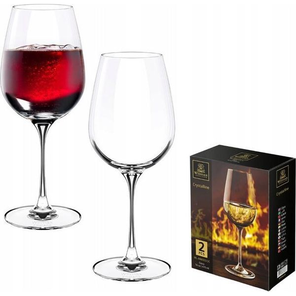 Set Di 2 Bicchieri Da Vino Wilmax Da 470 Ml Per Vino Bianco E Vino Rosso Lavabili In Lavastoviglie Bicchieri Moderni Per Vino Bianco Resistenti All'opacizzazione-image