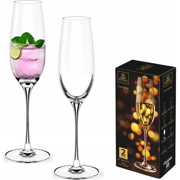 Wilmax Bicchieri Da Champagne 2 Pezzi 260 Ml Bicchieri Da Champagne Bicchieri Di Cristallo-image