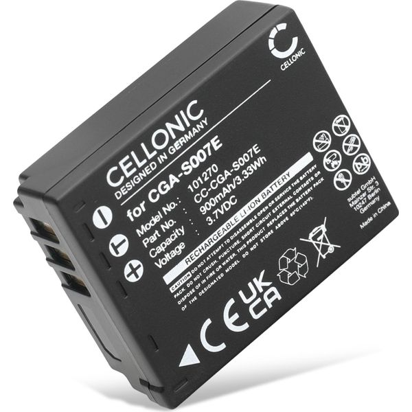 Cellonic, Batteria Per Fotocamera, Compatibile Con Panasonic Lumix DMC-TZ3, DMC-TZ2, DMW-BCD10 (3.7V, 900Mah)-image