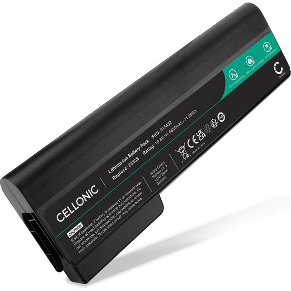 Cellonic Batteria Compatibile Con Hp Elitebook 8460P, 8470P, 8560P, 8570P, Probook 6560B, 6570B 6600Mah 10.8V - 11.1V Ricambio Per Portatili, Notebook, Laptop-image