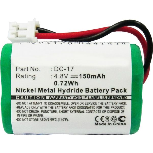 Subtel, Batteria Per Collare Per Animali Compatibile Con Kinetic MH120AAAL4GC (150Mah, 4.8V) Batteria Di Ricambio Nimh 4.8V-image