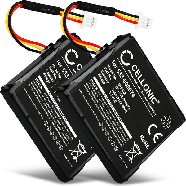 Cellonic, Batteria Per Cuffie Compatibile Con Logitech G930, F540 (700Mah, 3.7V) 2X Batteria Di Ricambio Logitech 533-000074-image