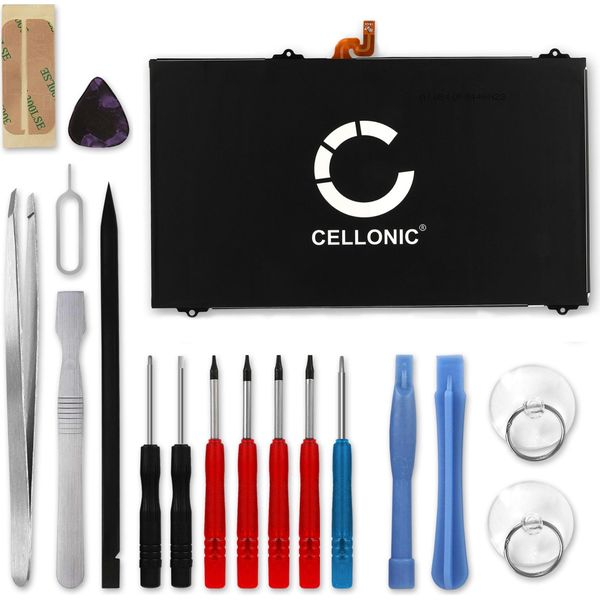 Cellonic, Batteria Per Tablet Compatibile Con Samsung Galaxy SM-T813 Tab S2 Plus 9.7, SM-T810 (3.8V, 5800Mah) + Set Di Attrezzi 17 Pezzi-image