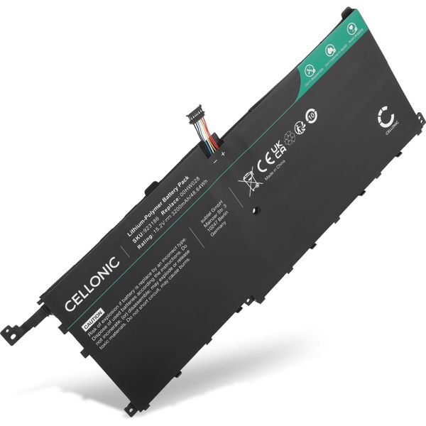 Cellonic Batteria Compatibile Con Lenovo Thinkpad X1 Carbon Gen 4, X1 Yoga Gen 2, X1 Yoga Gen 3, 00HW028, 01AV458, SB10F46466 3200Mah 15.2V-image