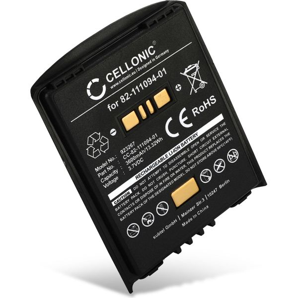 Cellonic, Batteria Per Lettore Codice A Barre Compatibile Con Motorola Symbol / Zebra MC65, MC55, MC67, MC55, MC5590 (3600Mah, 3.7V)-image