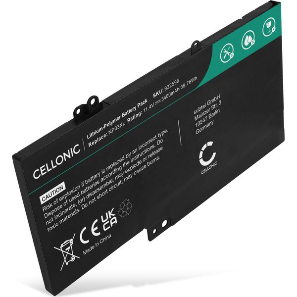 Cellonic Batteria Compatibile Con Hp Envy X360 15-U, Pavilion X360 13-A, 14-AC, NP03XL, NP03043XL 3400Mah 11.4V-image