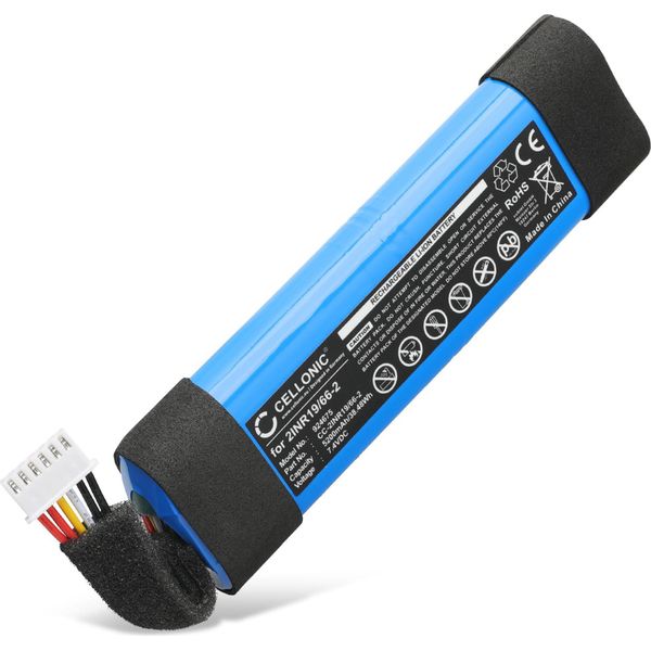 Cellonic, Batteria Per Altoparlante Compatibile Con Jbl Xtreme 2 (5200Mah, 7.4V) Batteria Di Ricambio 2INR19/66-2-image