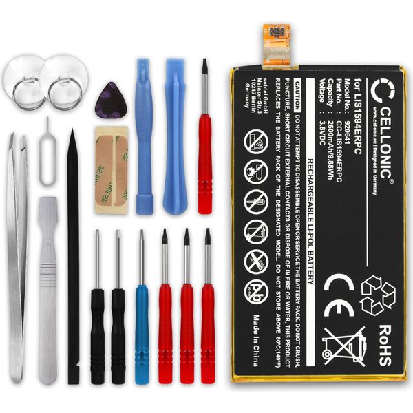 Cellonic Set Batteria Di Ricambio LIS1594ERPC 2600Mah + Cacciaviti E Strumenti Compatibile Con Sony Xperia Z5 Compact / Xa Ultra Sostituzione Per Smartphone-image