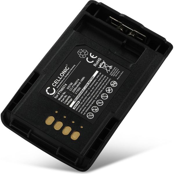 Cellonic, Batteria Per Ricetrasmettitore Compatibile Con Motorola MTP850, PMNN4351B, PMNN4351, MTP850S (3.7V, 2200Mah)-image