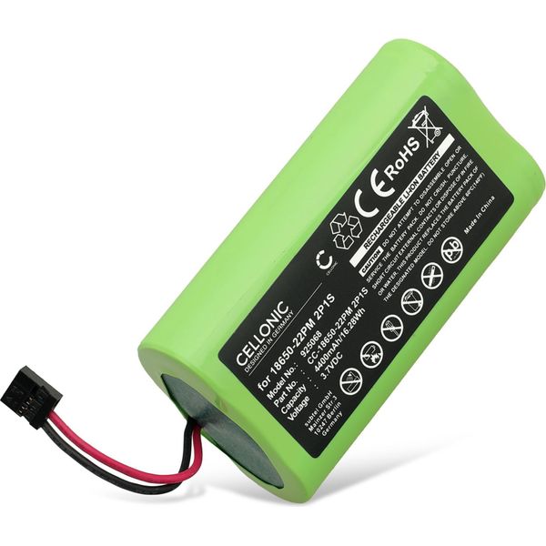 Subtel, Batteria Per Torcia Compatibile Con Trelock Ls 950 (4400Mah, 3.7V) Batteria Di Ricambio 18650-22PM 2P1S-image
