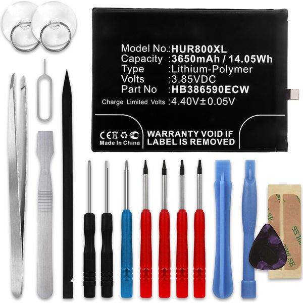 Cellonic Set Batteria Di Ricambio HB386590ECW 3650Mah + Cacciaviti E Strumenti Compatibile Con Huawei Honor 8X Sostituzione Per Smartphone-image