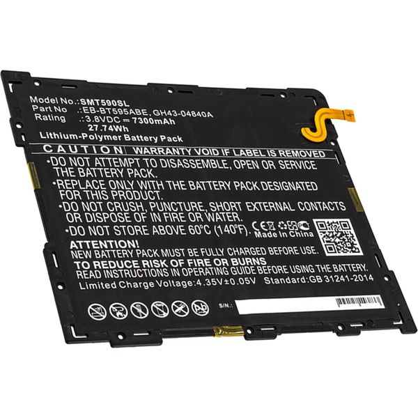 Subtel, Batteria Per Tablet Compatibile Con Samsung Galaxy SM-T590 Tab A 10.5 Wi-Fi (3.8V, 7300Mah )-image
