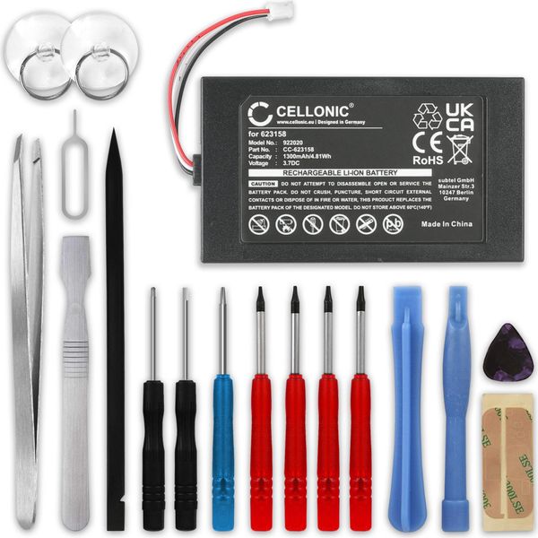 Subtel, Batteria Per Telecomandi Compatibile Con Logitech Elite, Harmony 950, 915-000257 (1300Mah, 7V) + Set Di Strumento-image