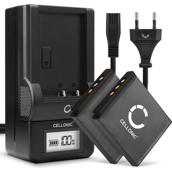 Cellonic, Batteria Per Fotocamera, Compatibile Con Pentax Optio VS20, A40, D-LI68, Q10, A36, S12 (3.7V, 700Mah) 2 Pezzi + Caricabatterie-image