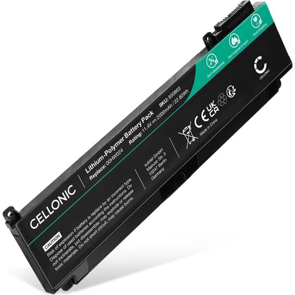 Cellonic Batteria Compatibile Con Lenovo Thinkpad T460S, Thinkpad T470S 2000Mah 11.4V Ricambio Per Portatili, Notebook, Laptop-image