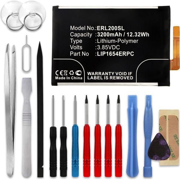Cellonic Set Batteria Di Ricambio LIP1654ERPC 3200Mah + Cacciaviti E Strumenti Compatibile Con Sony Xperia L2 / Xperia XA2 Sostituzione Per Smartphone-image