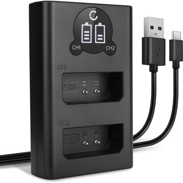 Cellonic Caricatore Doppio LP-E10 Smart E Veloce Compatibile Con Caricabatterie Dual LC-E10 Di Ricarica-image