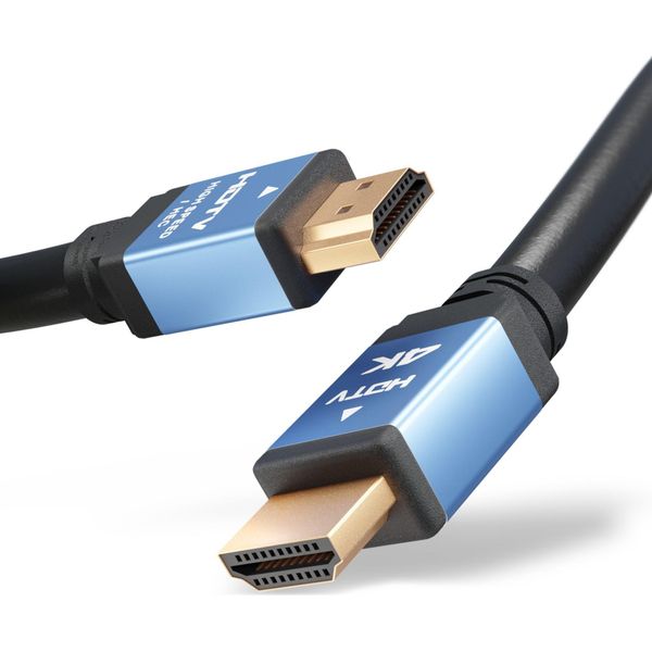 Cavo Standard Hdmi Type A, Lungo 3M, Compatibile Con Gigablue Uhd Ip 4K / Uhd Quad 4K / Uhd Trio 4K / Uhd Ue 4K / Uhd X3 4K Cavetto Hdmi 2.0 Cavetto, Filo Hdmi-image