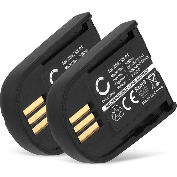 Cellonic, Batteria Per Cuffie Compatibile Con Plantronics Savi W740, Savi 440, Savi 740 (140Mah, 3.7V) 2X Batteria Di Ricambio 204755-01, 82742-01, 84598-01-image