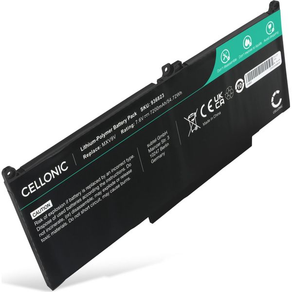 Cellonic Batteria Compatibile Con Dell Latitude 14 7400, 13 5300, 13 5310, 13 7300, MXV9V, N2K62, 5VC2M 7200Mah 7.6V-image