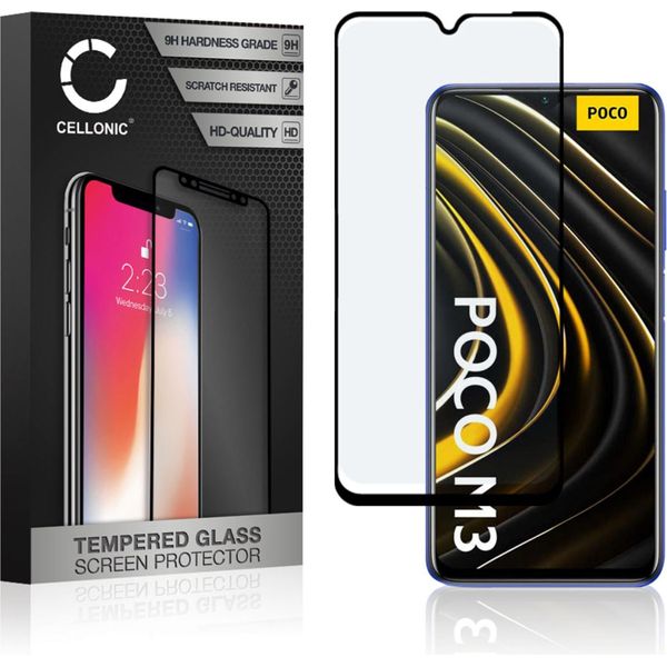 Vetro Temperato 9H Cellonic Compatibile Con Xiaomi Poco M3 (3D Full Cover 9H, Screen Protector Glass Pellicola Protettiva Per Telefono Smartphone-image