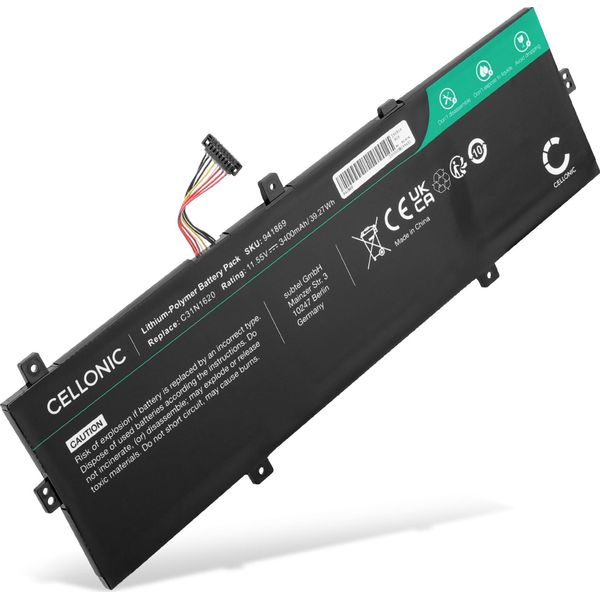 Cellonic Batteria Compatibile Con Asus UX430U, UX430, Zenbook UX430, UX430UQ, UX430U, UX430UA, C31N1620 3400Mah 11.55V-image