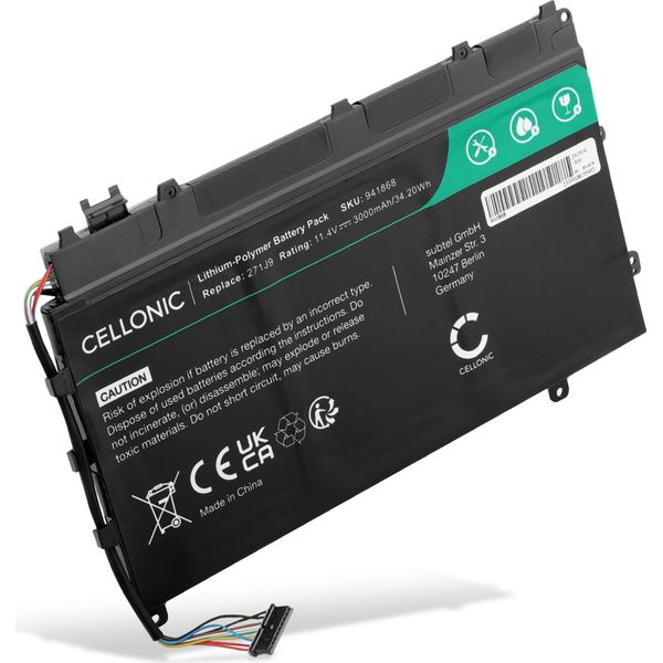 Cellonic Batteria Di Ricambio Per Dell Latitude 13 7000 (7350) P58G 3000Mah Laptop Battery 271J9 Per Pc Portatile Notebook-image