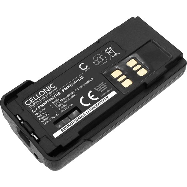 Cellonic, Batteria Per Walkie-Talkie Compatibile Con Motorola DP2400E, DP4801E, DP4800E (5000Mah, 7.4V)-image