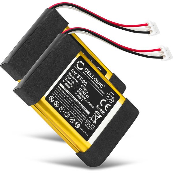 Cellonic, Batteria Per Altoparlante Compatibile Con Sony SRS-X11 (1000Mah, 7.4V) 2X Batteria Di Ricambio Lithium-Polymer 7.4V-image