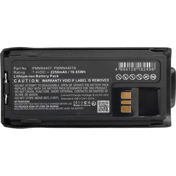 Cellonic, Batteria Per Ricetrasmettitore Compatibile Con Motorola PMNN4407, R7, PMNN4407A (7.4V, 2250Mah)-image