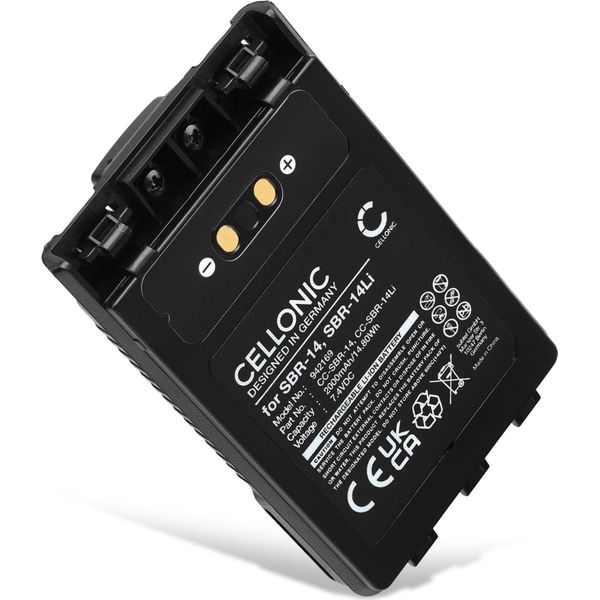 Cellonic, Batteria Per Ricetrasmettitore Compatibile Con Yaesu FT-3D, FT-2DR, FT-1DR, VX-8DR, Sbr-14Li (3.7V, 2000Mah)-image