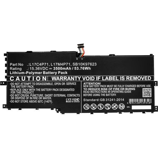 Cellonic Batteria Sostitutiva Lenovo Thinkpad X1 Yoga 2018, Gen 3 Per Portatile Laptop, Capacità: 3500Mah 15.36V-image